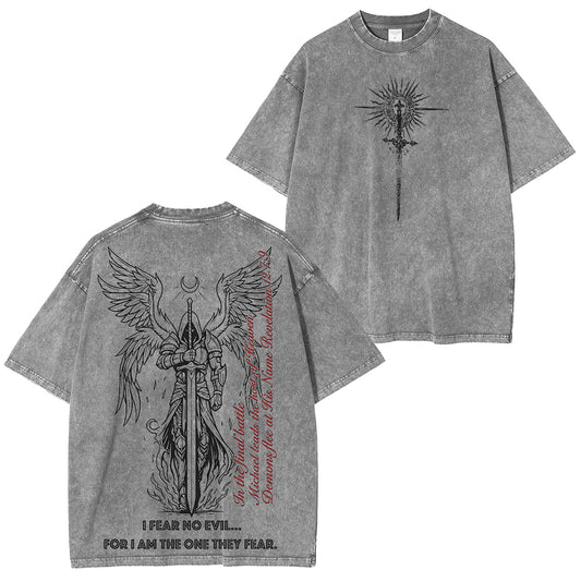 Divine Rebellion Angel Sword Vintage Washed T Shirt