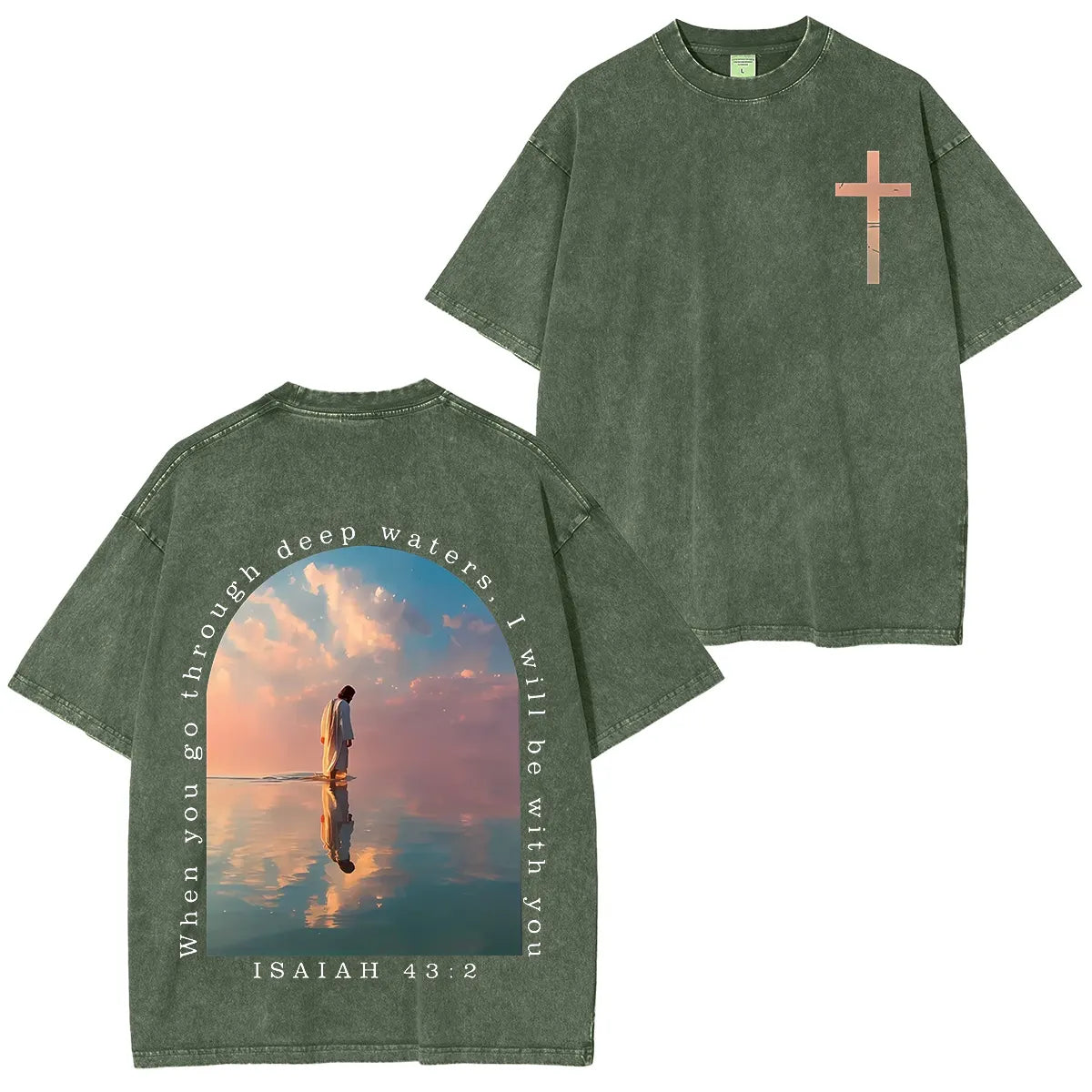 Sea Turtle I Will Be With You Vintage Washed Unisex T-Shirt