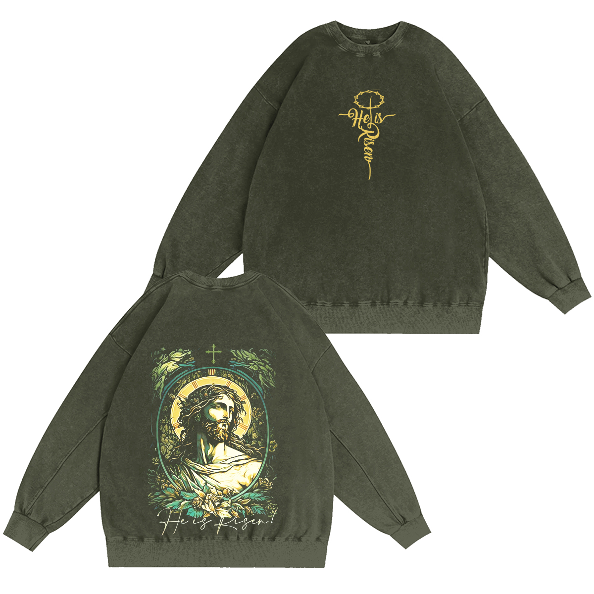 He Is Risen – The Resurrection Unisex Washed T-shirt/Crewneck/Hoodie