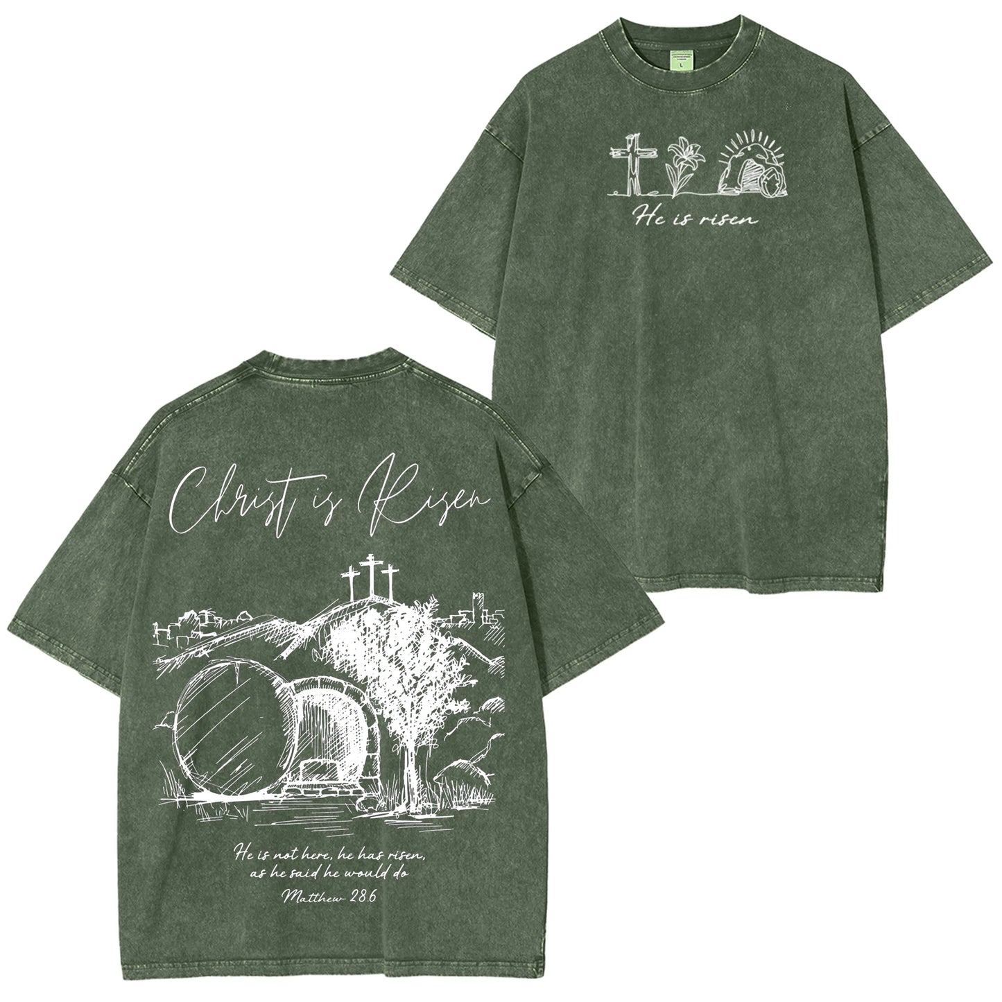 Matthew 28.6 ,Jesus Christ Washed T-shirt/Crewneck/Hoodie