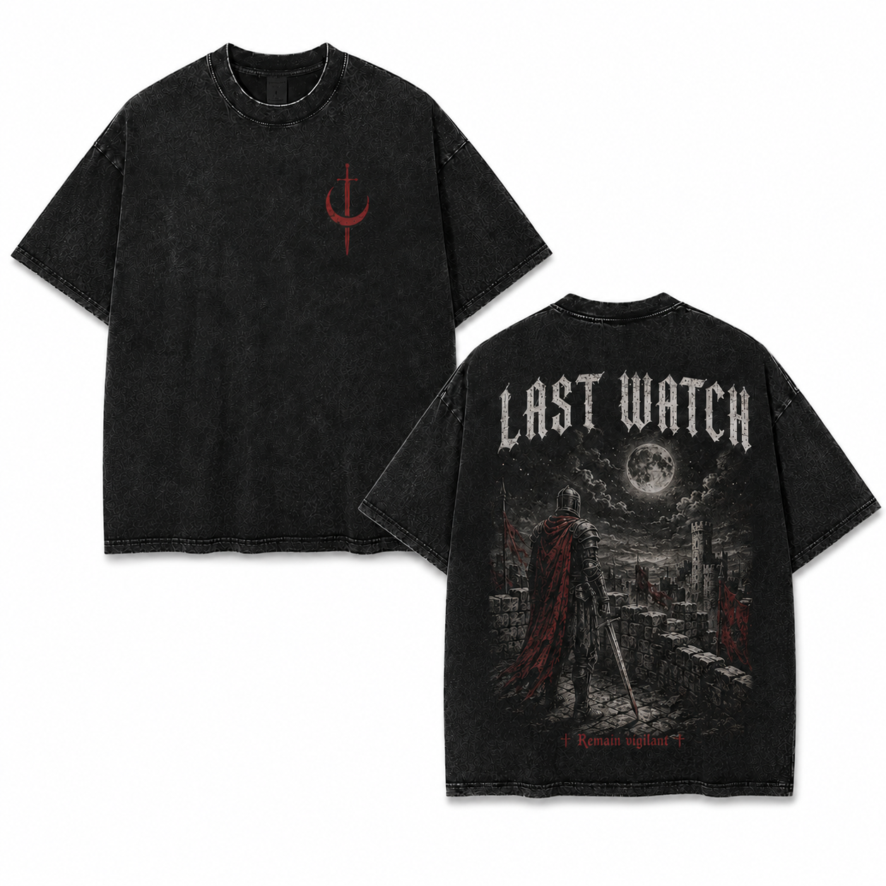 Last Watch Knight Washed Oversized T-Shirt/Crewneck/Hoodie