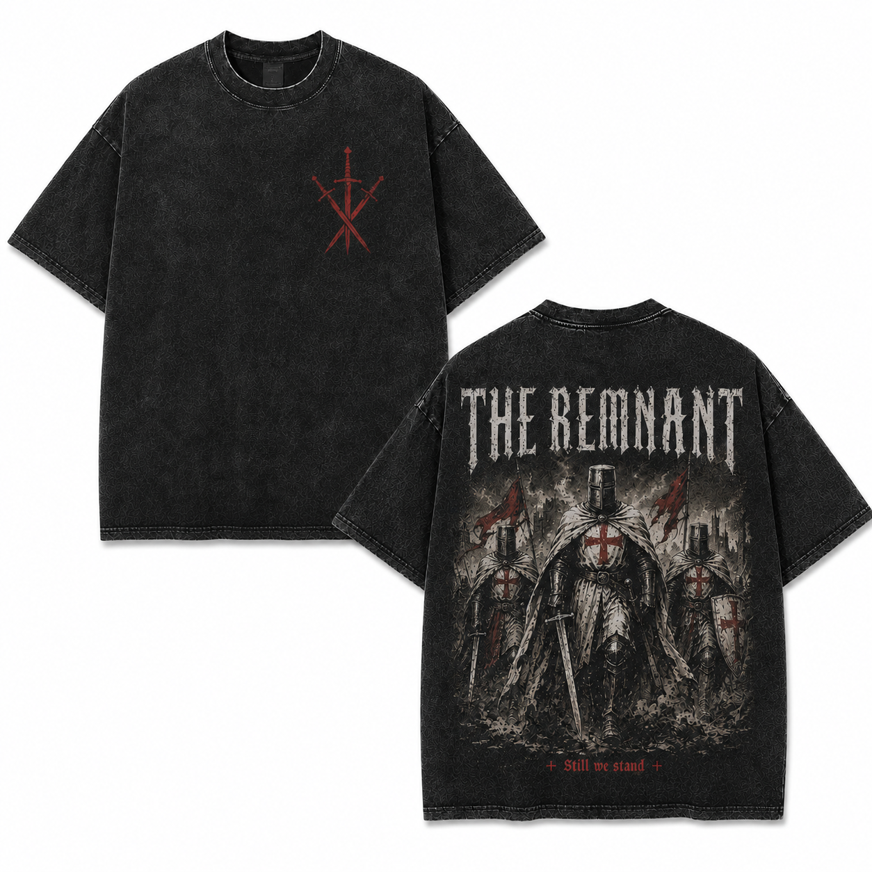 The Remnant Knight Washed Oversized T-Shirt/Crewneck/Hoodie