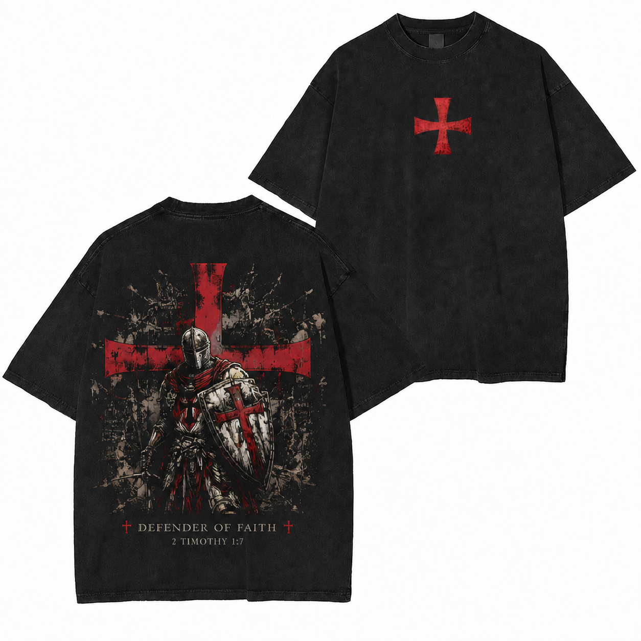 Defender of Faith Vintage Knight Washed T-Shirt/Crewneck/Hoodie