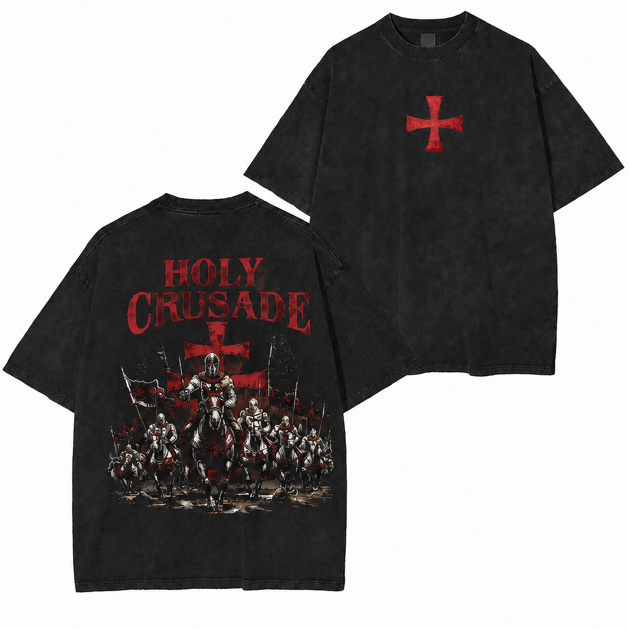 Holy Crusade Vintage Knight Washed T-Shir/Crewneck/Hoodie