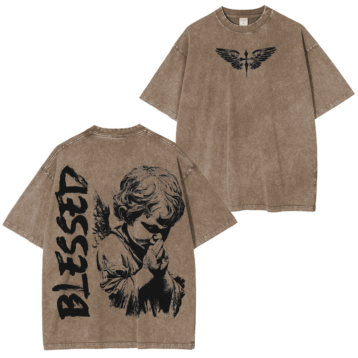 Blessed Angel Washed Unisex T-Shirt