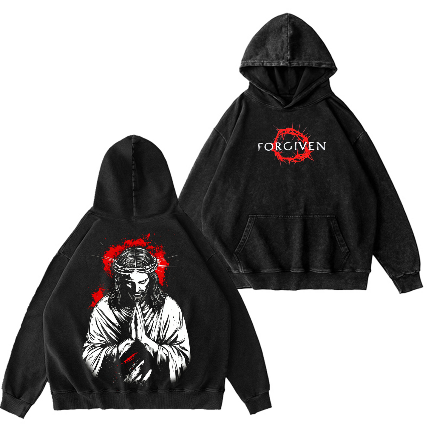 Forgiven,Vintage Jesus Christ Washed T-shirt/Crewneck/Hoodie