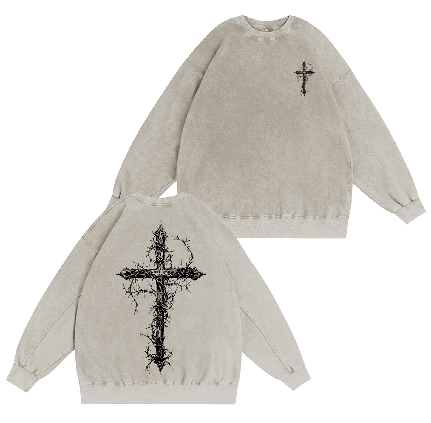 Gothic Cross,Jesus Christ Washed T-shirt/Crewneck/Hoodie