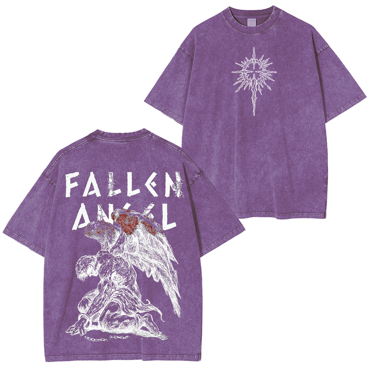 Fallen Angel Shadow Wings Washed Unisex T-Shirt