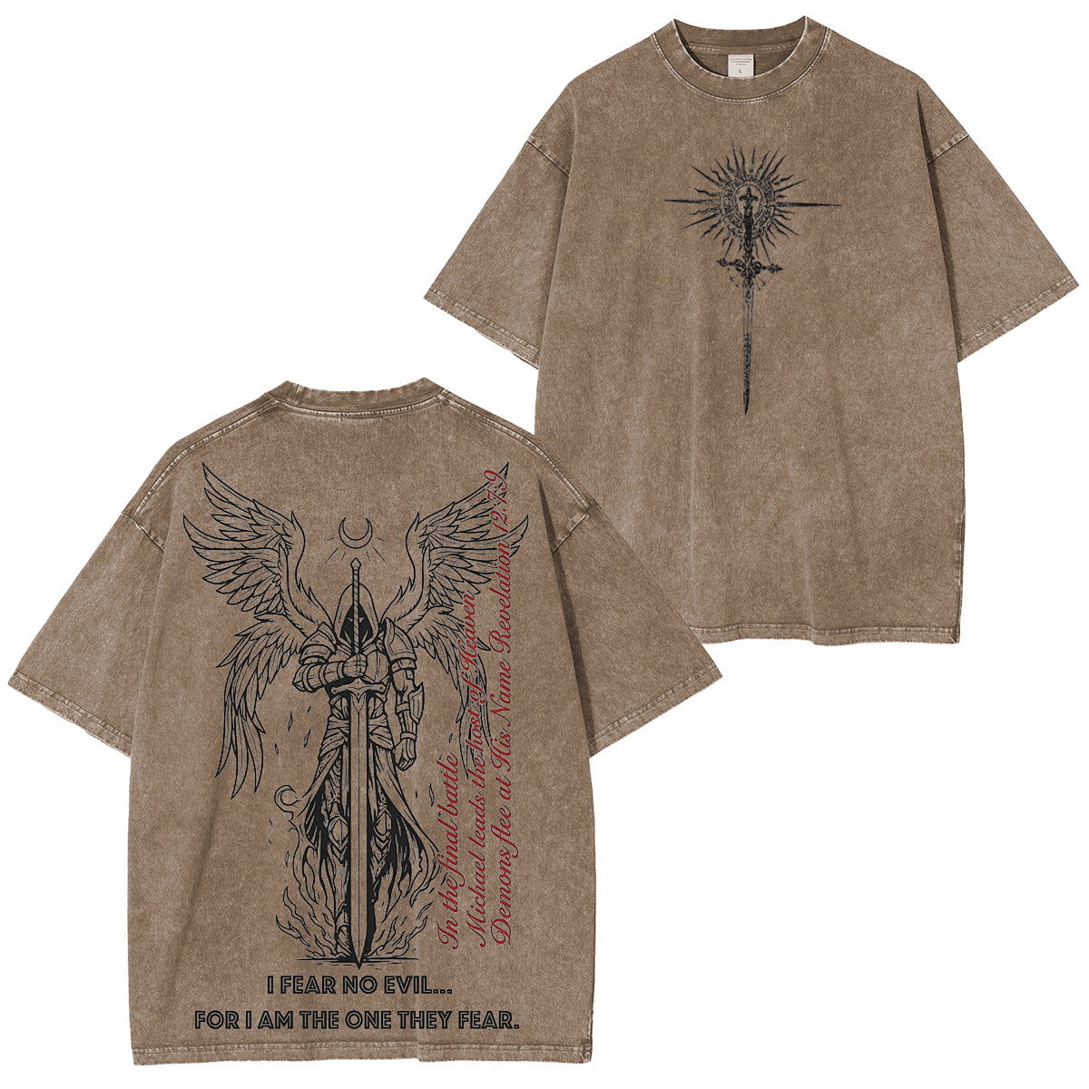 Divine Rebellion Angel Sword Vintage Washed T Shirt