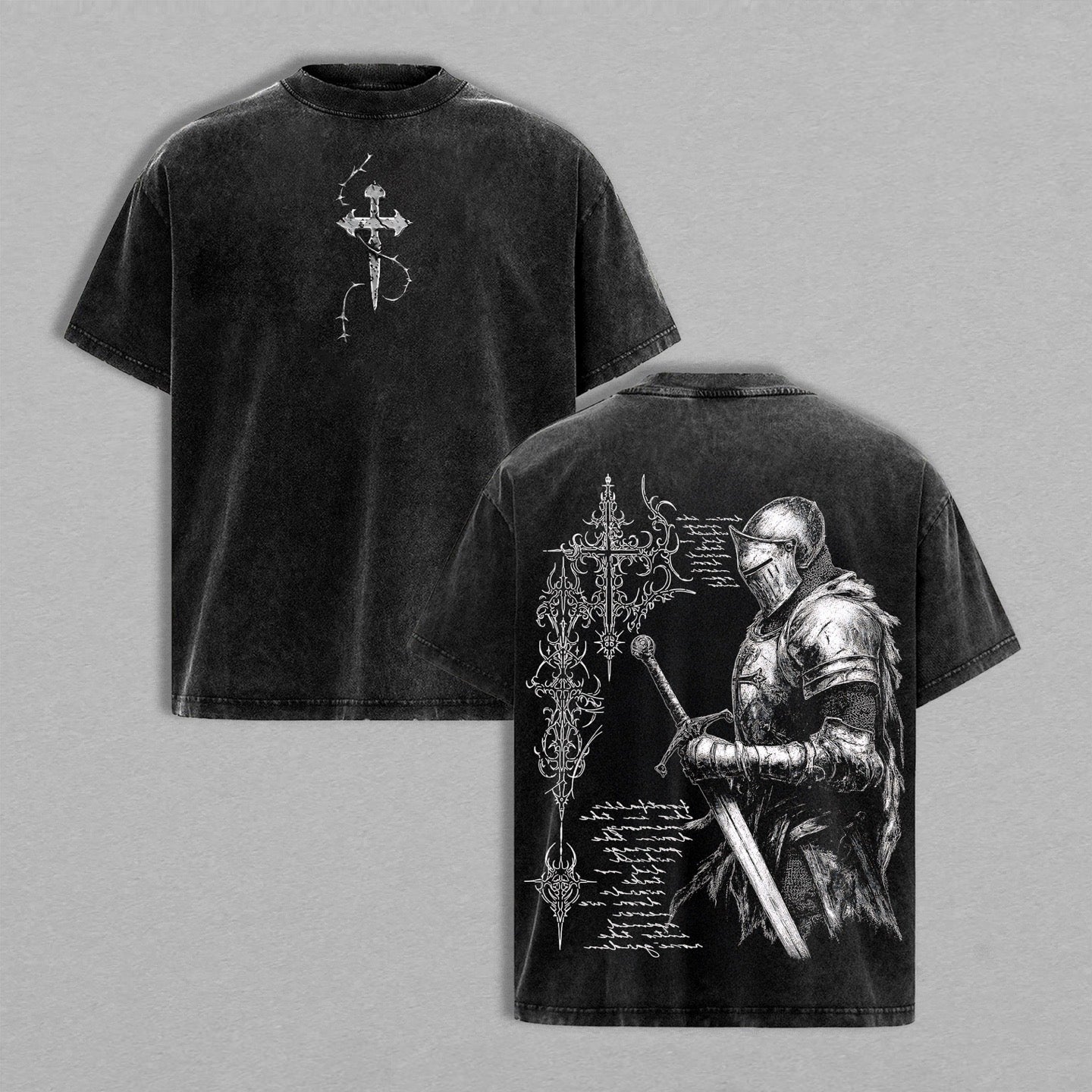 Crusader Knight Vintage Washed T-Shirt