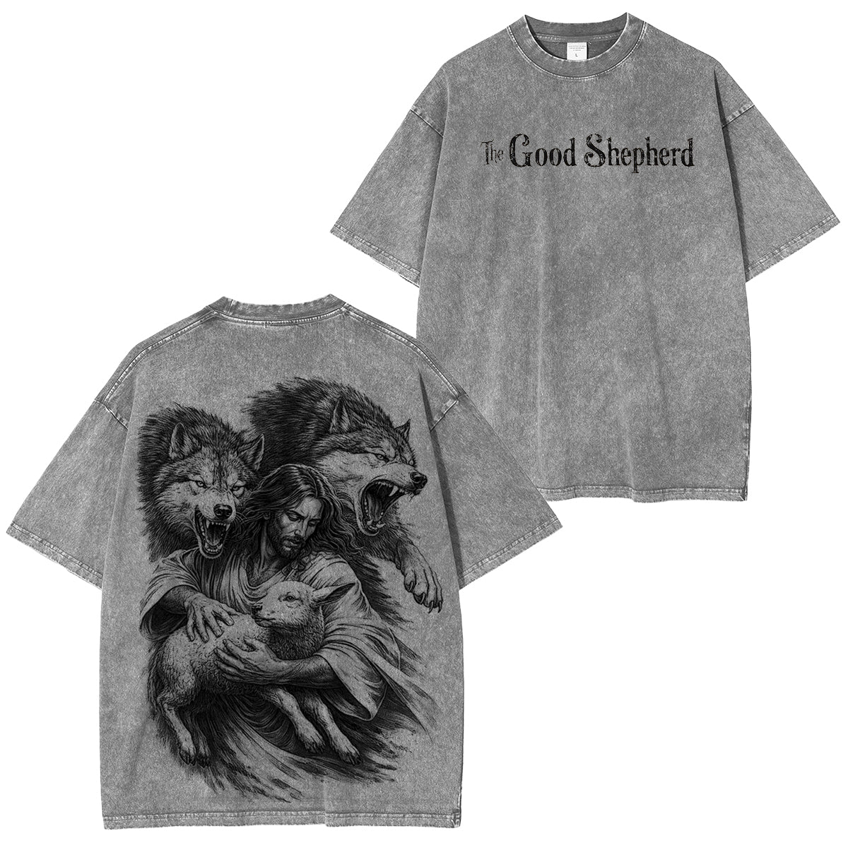 The Good ShepherdTM Shadow Wolf Vintage Washed Unisex T-Shirt