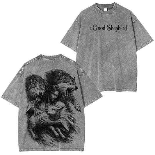 The Good ShepherdTM Shadow Wolf Vintage Washed Unisex T-Shirt