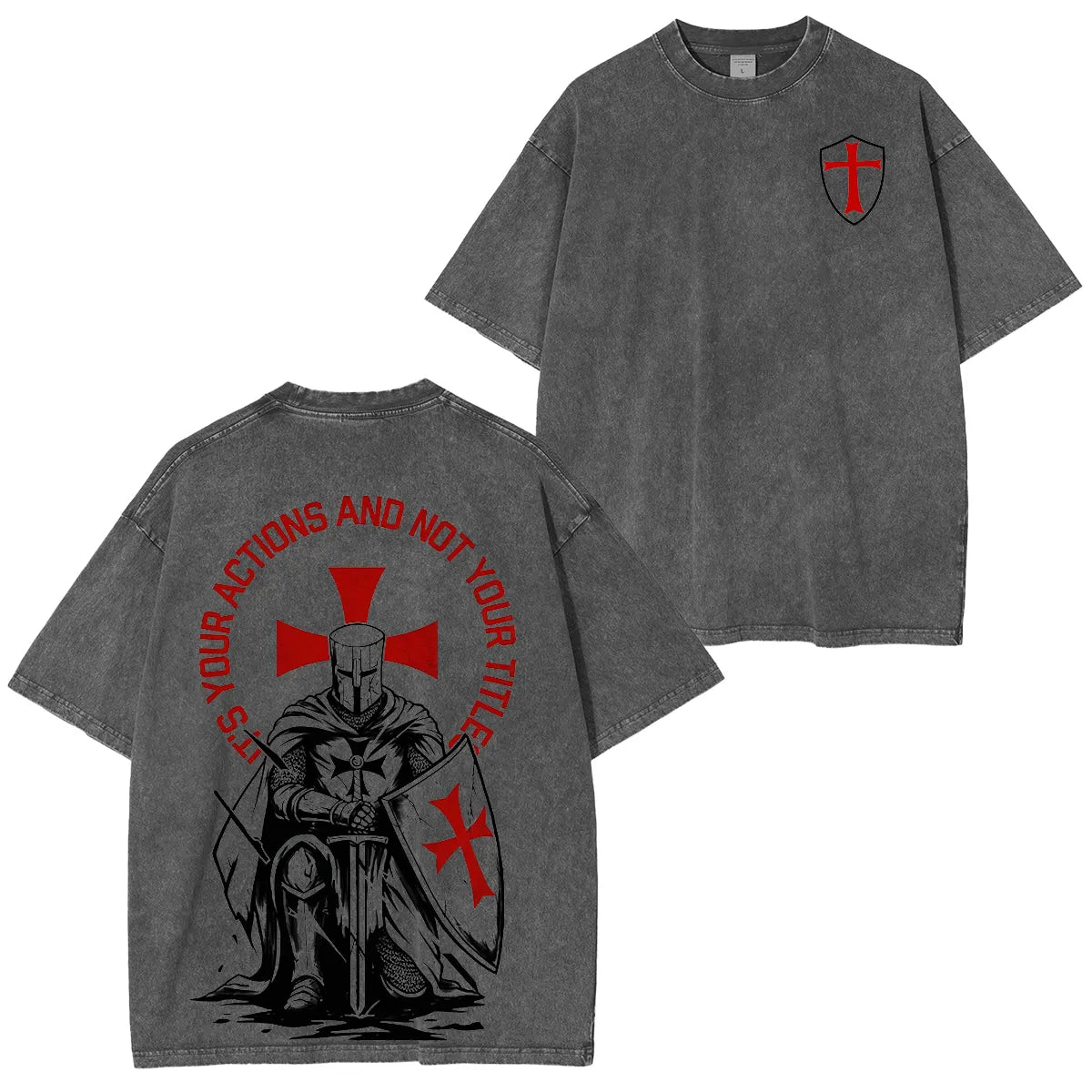 Crusader Knight Washed Unisex T-Shirt