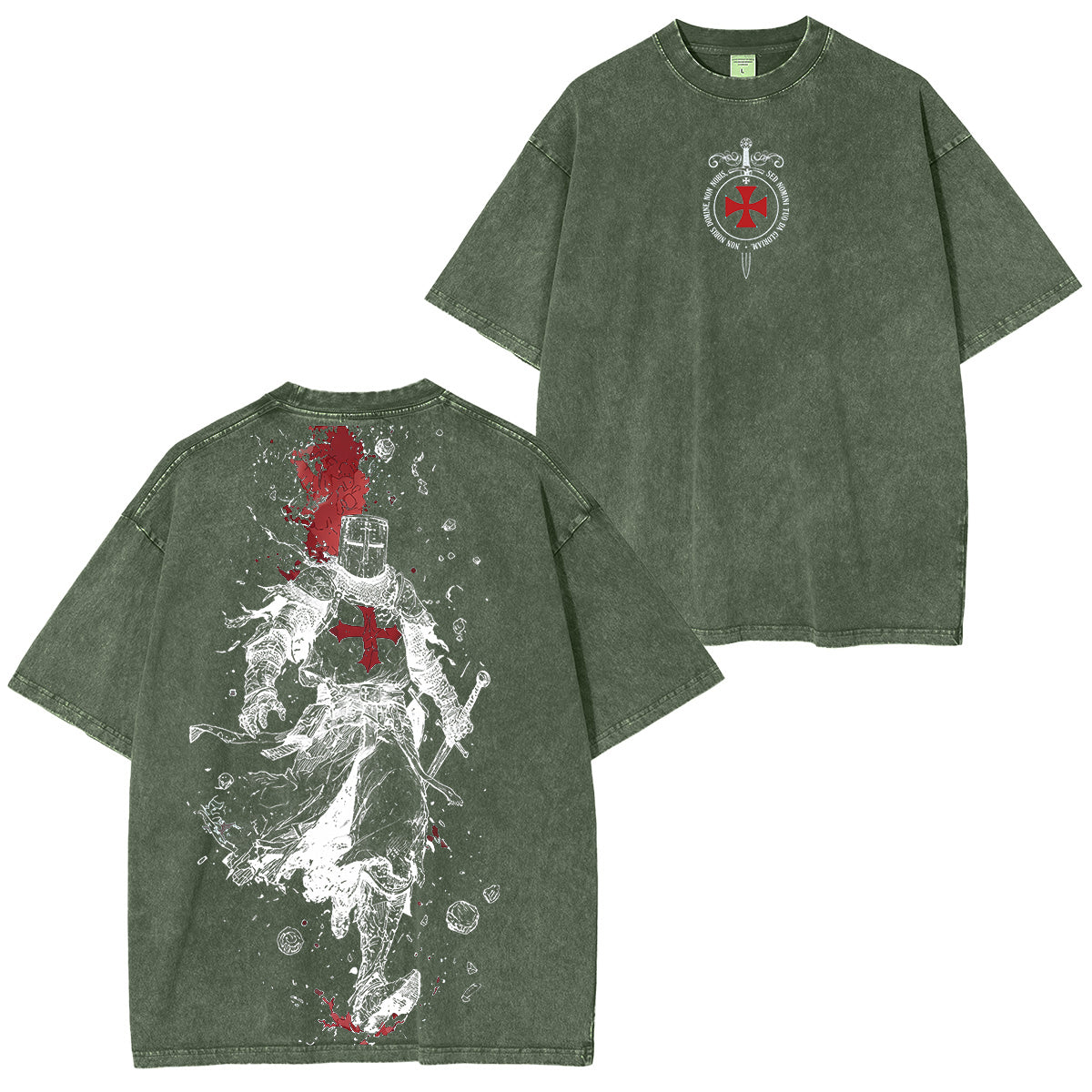 Crusader Knight Washed Unisex T-Shirt