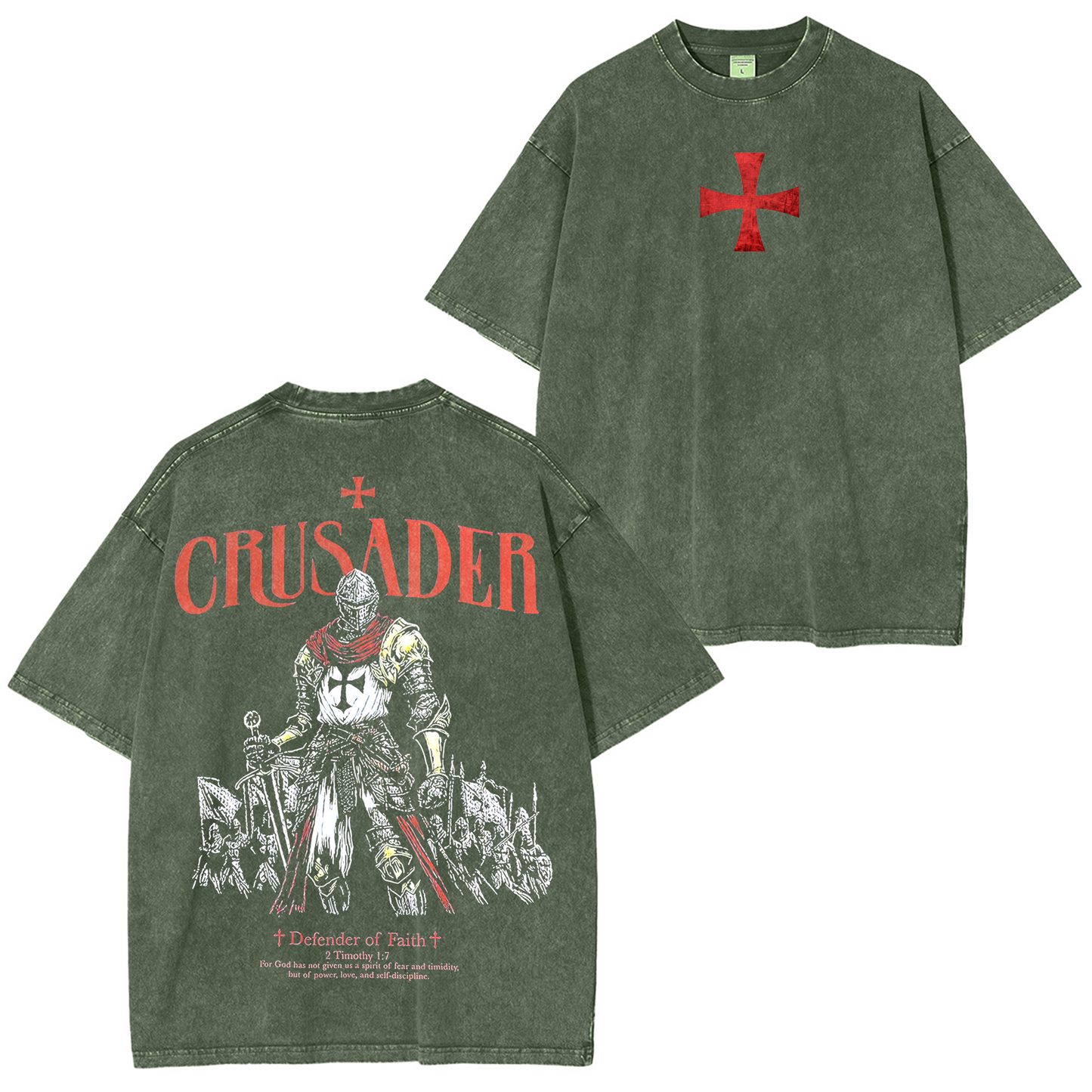Vintage knight Christian Washed T-shirt/Crewneck/Hoodie