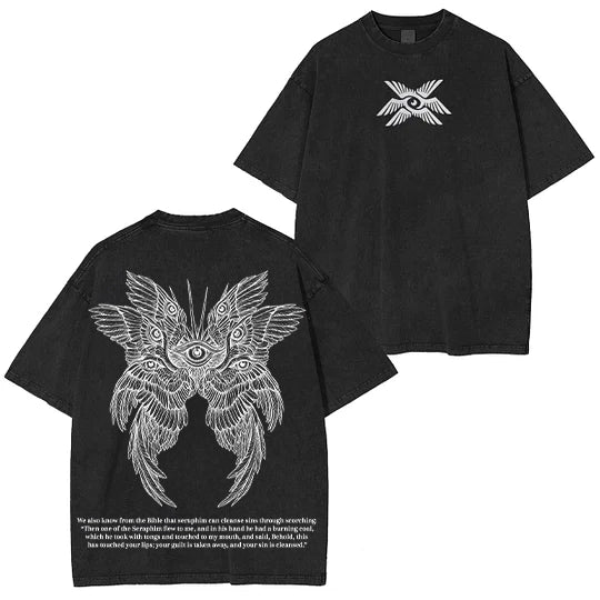 Seraphim Angel Divine Wings : Seraphim can cleanse sins through burning Washed Unisex T-Shirt
