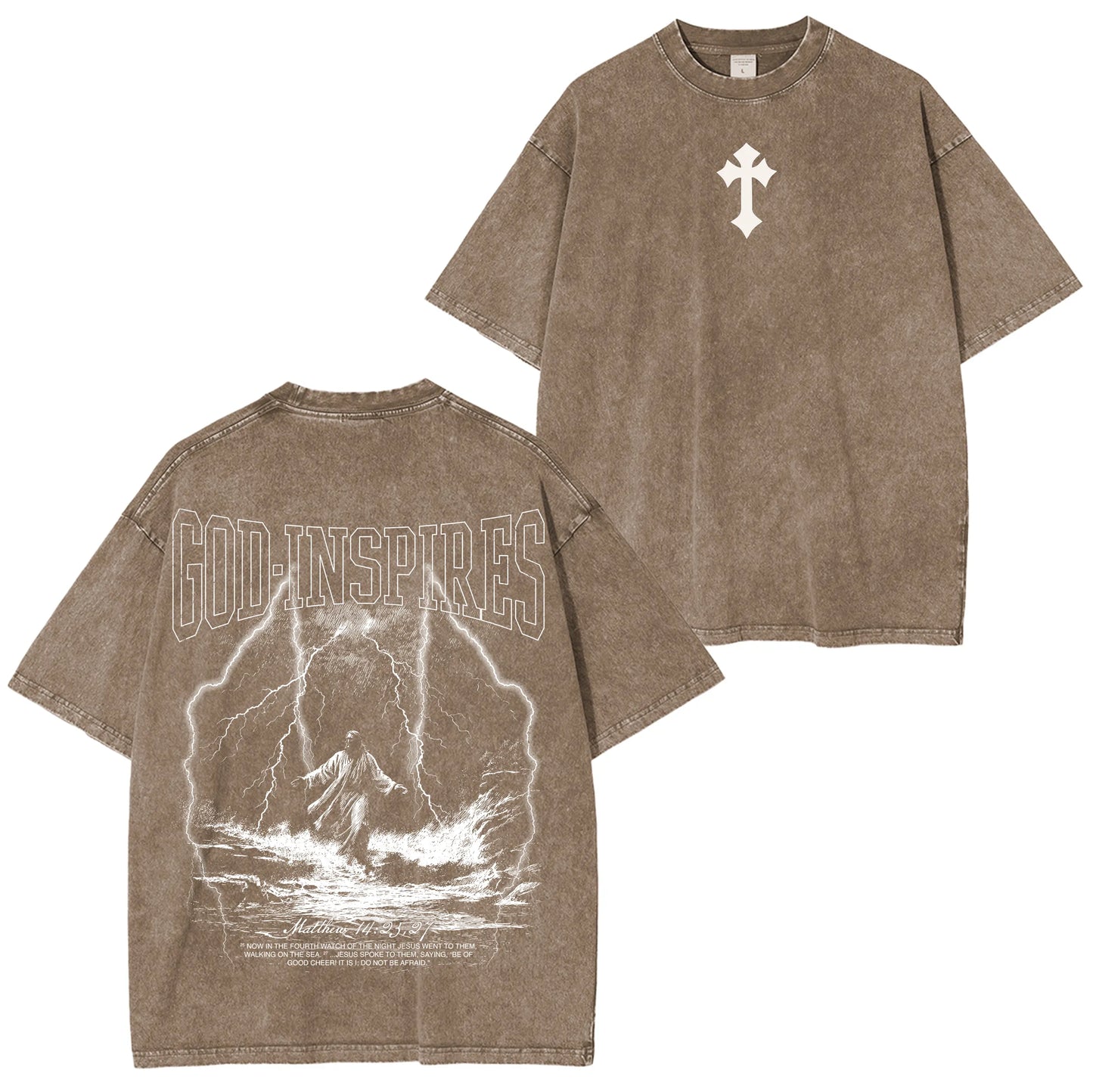 God Inspires Walk in Faith Washed T-shirt/Crewneck/Hoodie