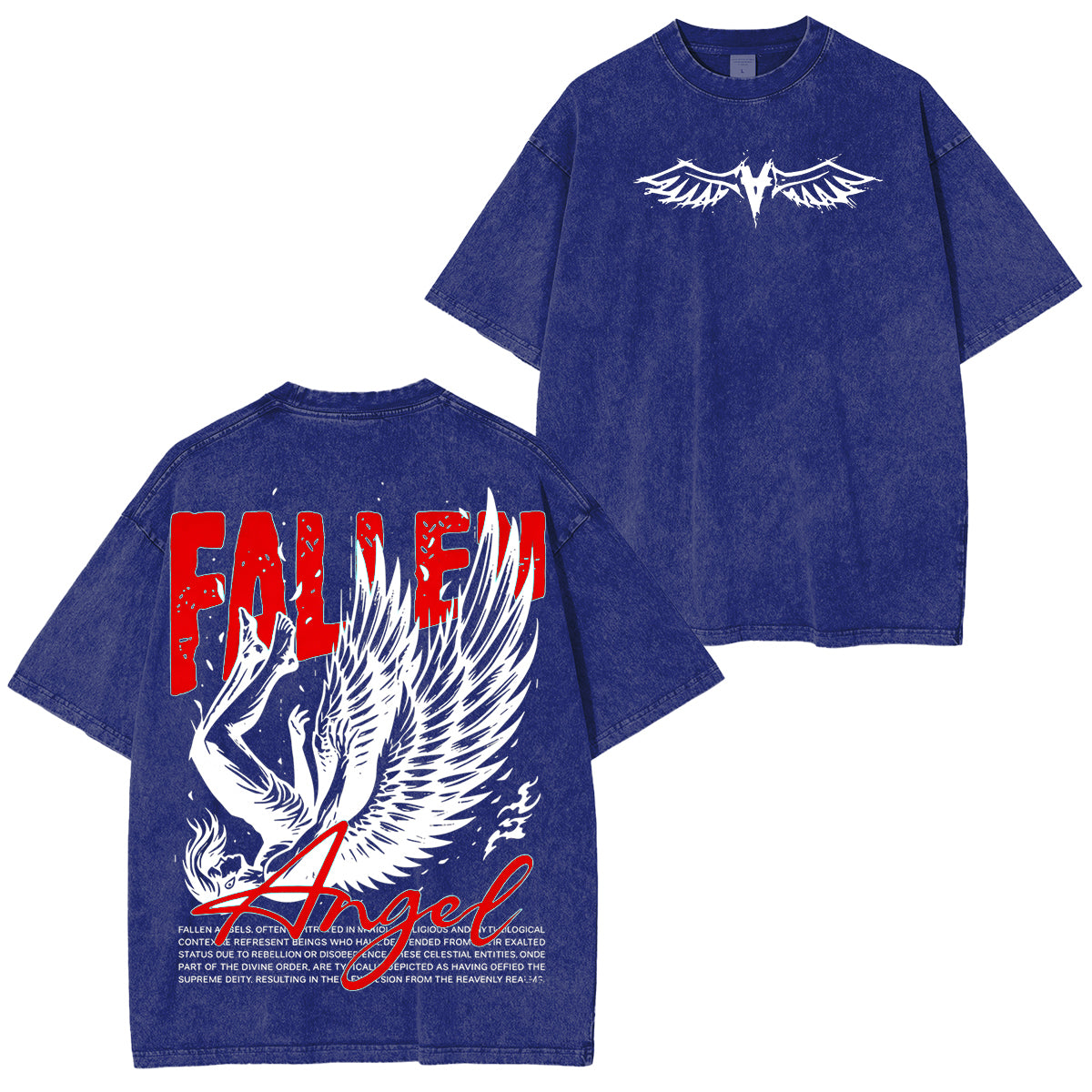 Fallen Angel Angel Wings Washed Unisex T-Shirt