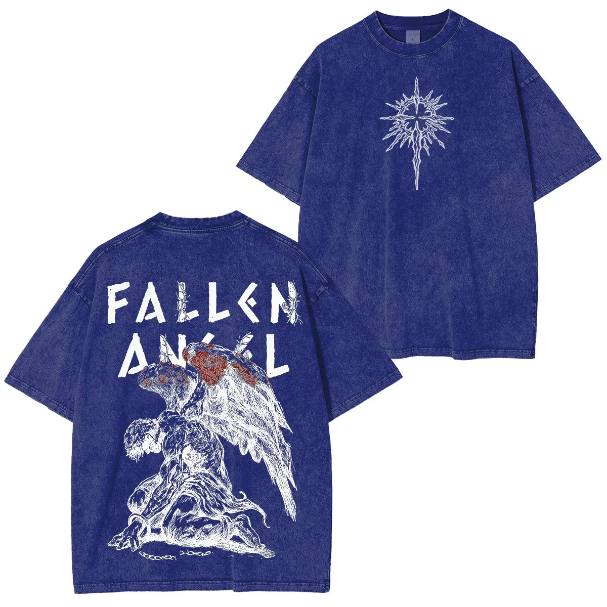 Fallen Angel Shadow Wings Washed Unisex T-Shirt