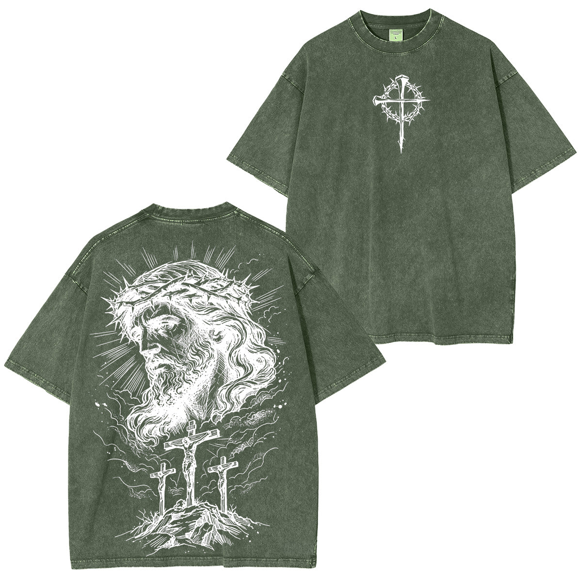 Jesus Christ Crucifixion CrownOf Thorns Washed Unisex T-Shirt