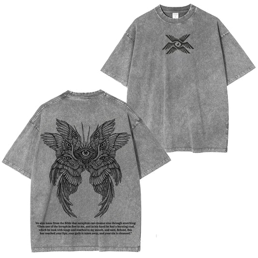 Seraphim Angel Divine Wings : Seraphim can cleanse sins through burning Washed Unisex T-Shirt