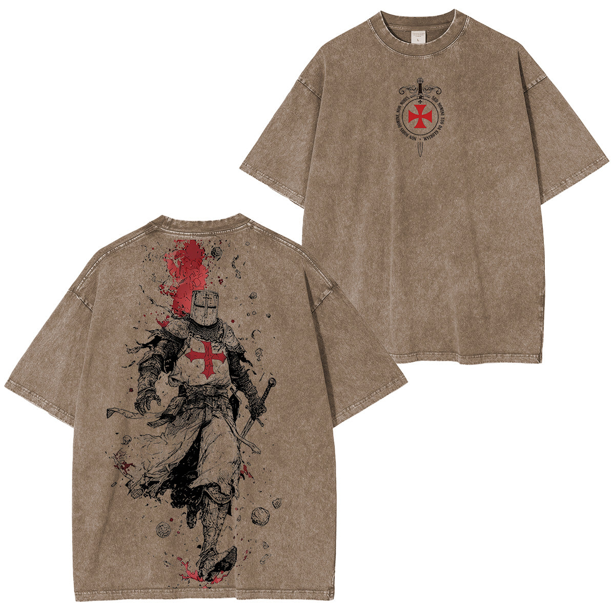Crusader Knight Washed Unisex T-Shirt
