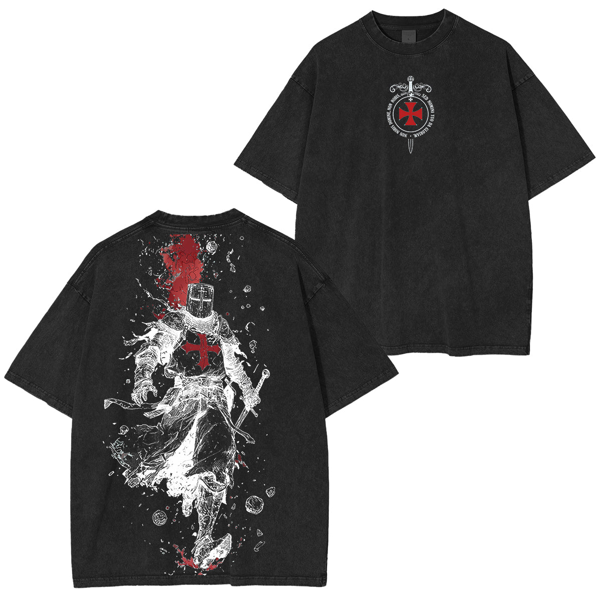 Crusader Knight Washed Unisex T-Shirt