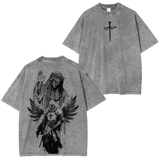 Angel Knight Washed Unisex T-Shirt