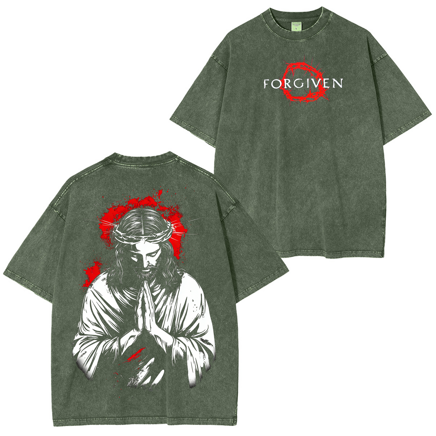 Forgiven,Vintage Jesus Christ Washed T-shirt/Crewneck/Hoodie