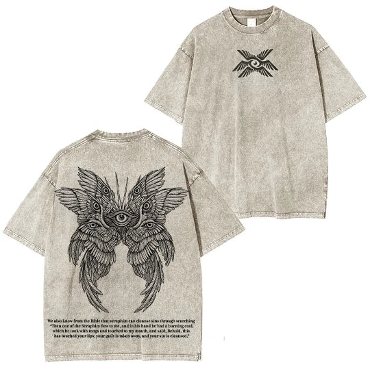 Seraphim Angel Divine Wings : Seraphim can cleanse sins through burning Washed Unisex T-Shirt
