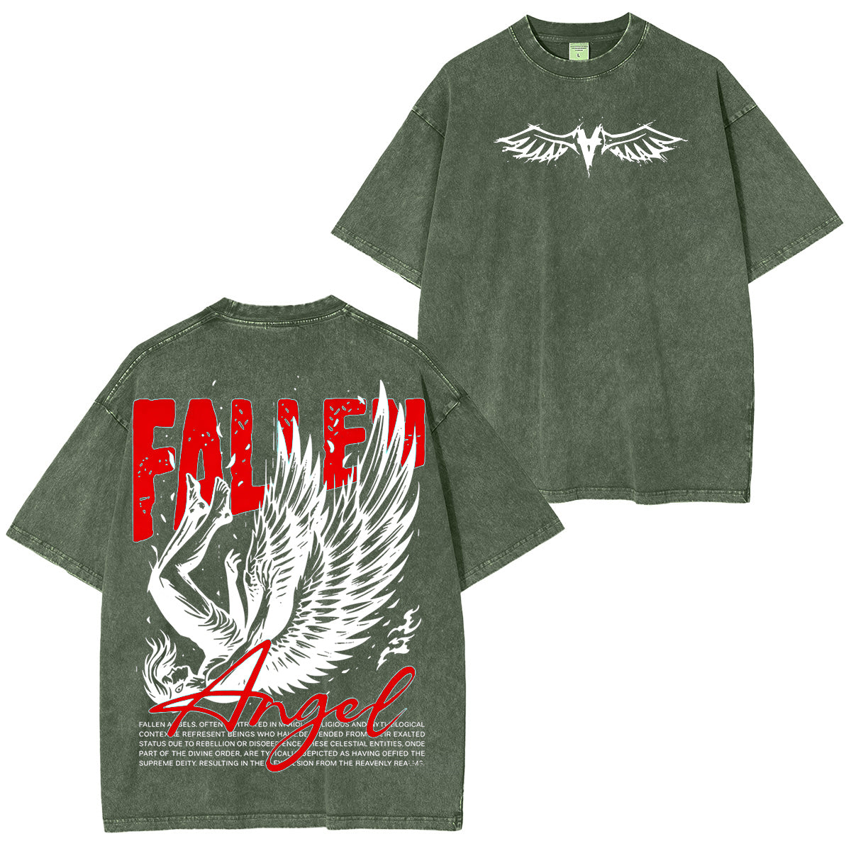 Fallen Angel Angel Wings Washed Unisex T-Shirt