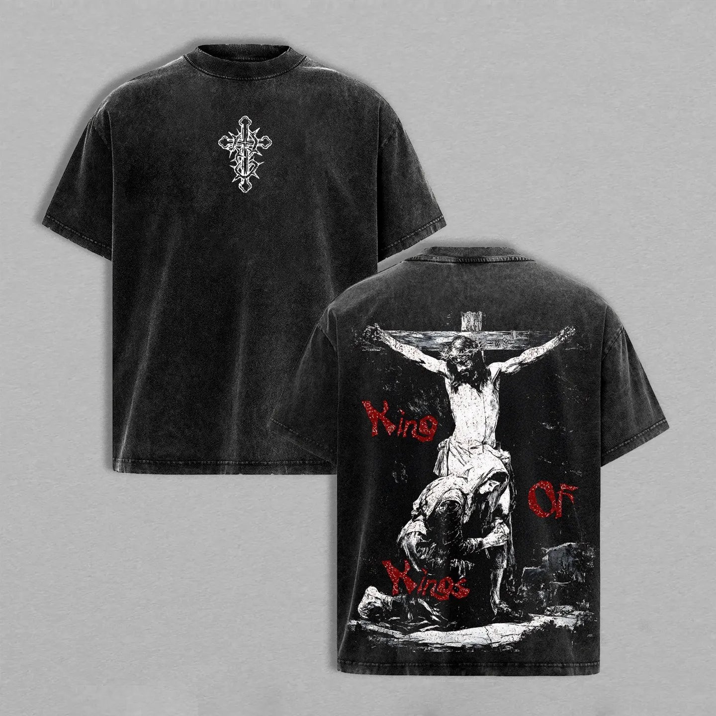 King of Kings Crucifixion Vintage Washed Tee