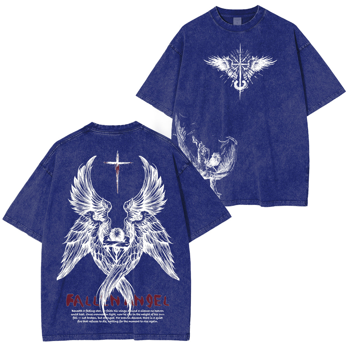 FallenAngel: Broken moments, stronger belief—wear your story. Washed Unisex T-Shirt