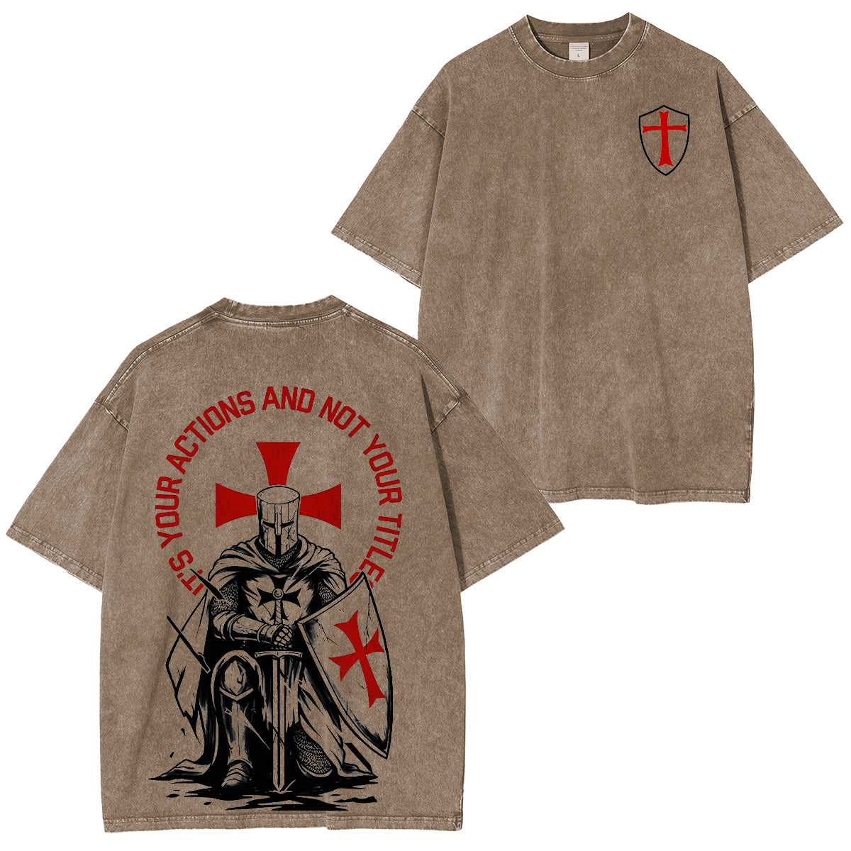 Crusader Knight Washed Unisex T-Shirt