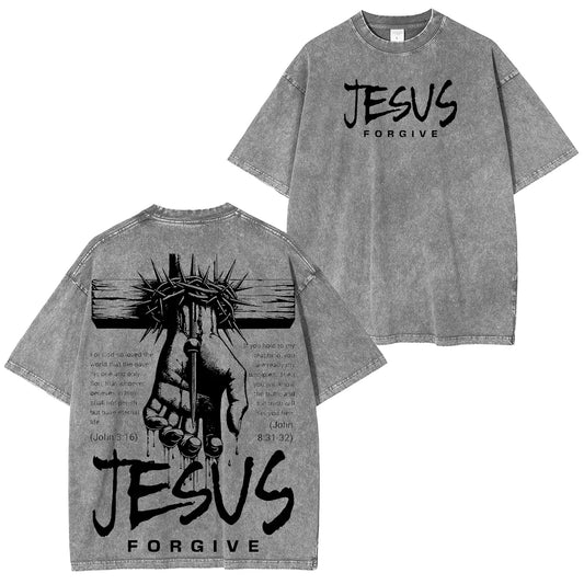 Jesus Forgive Vintage Washed Unisex T-Shirt
