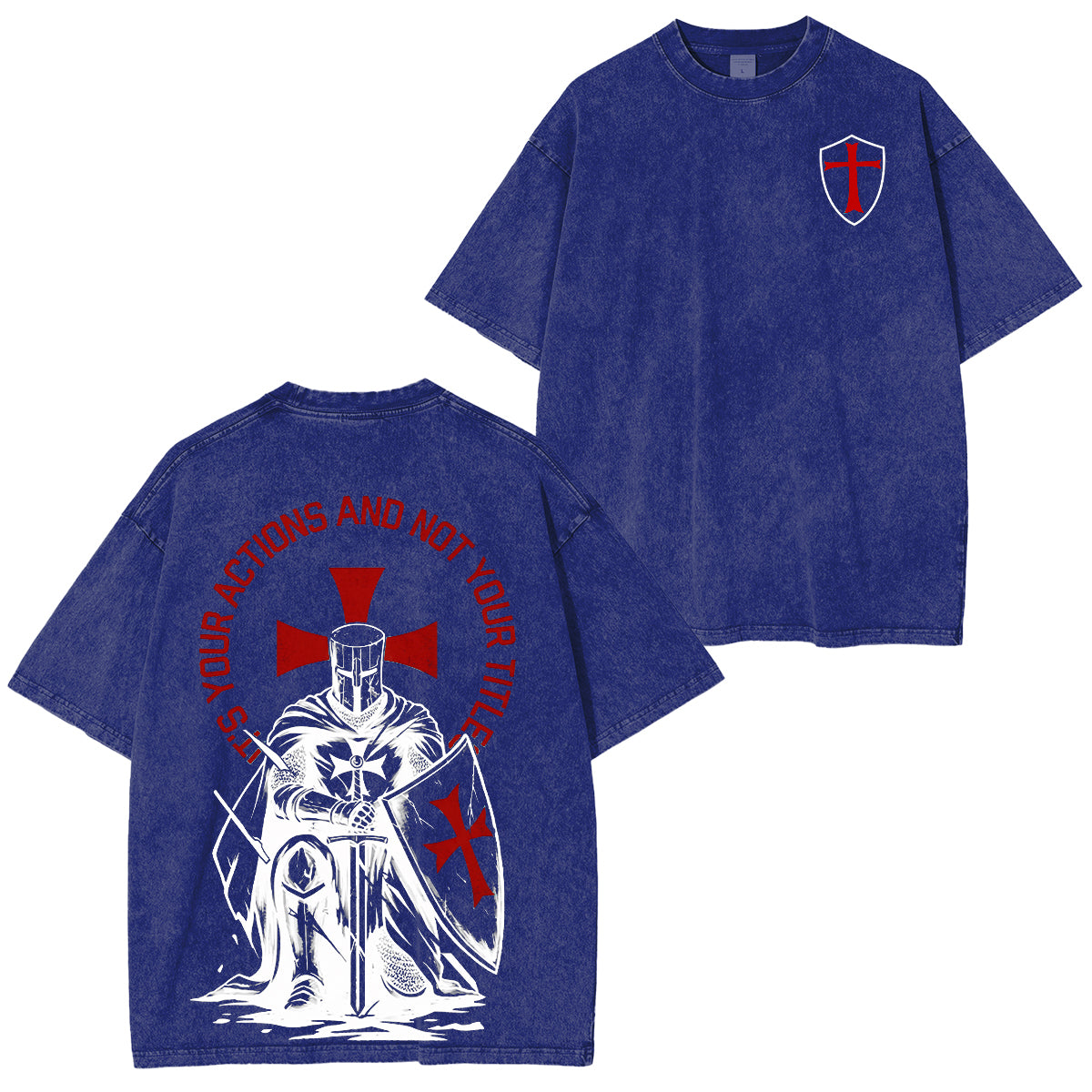 Crusader Knight Washed Unisex T-Shirt