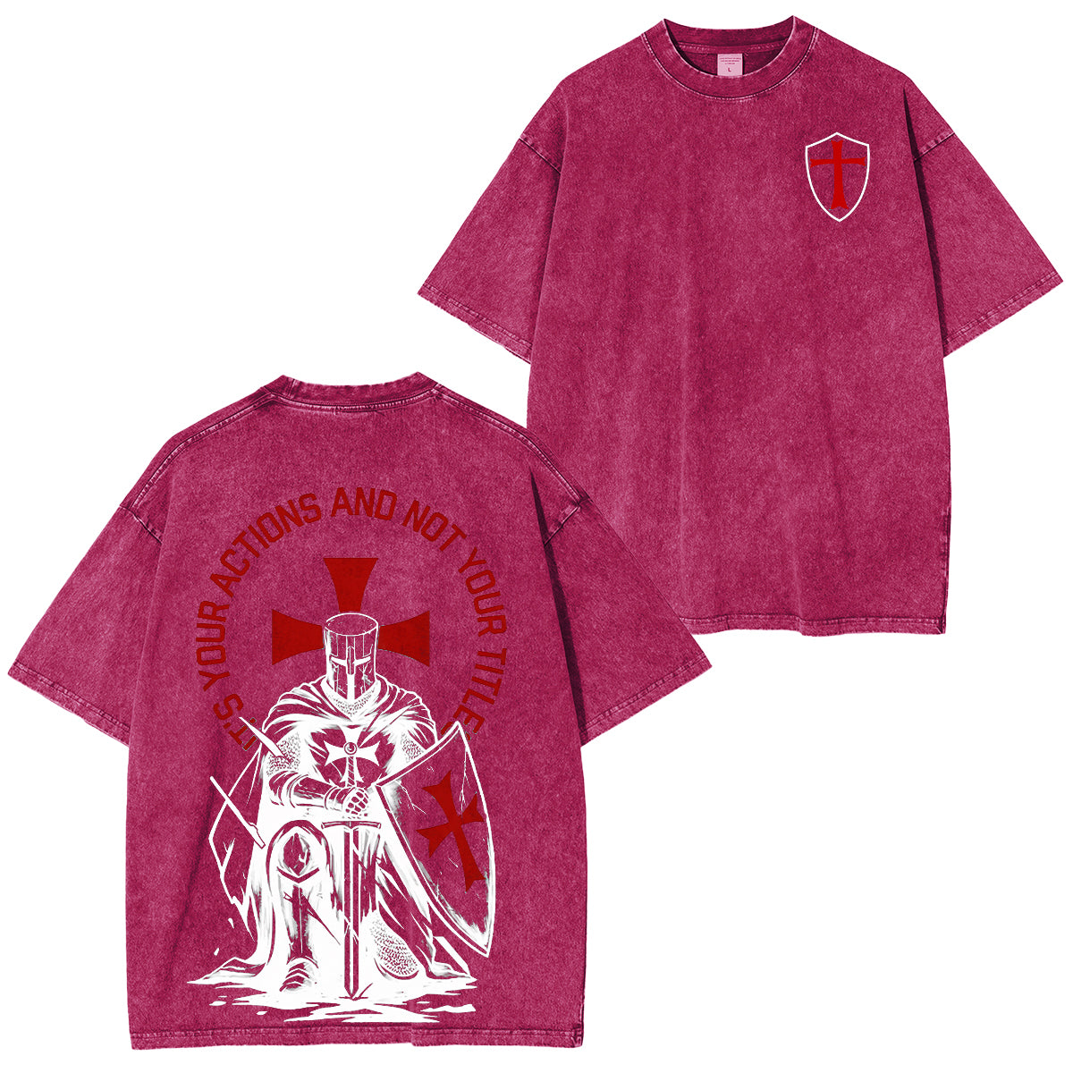 Crusader Knight Washed Unisex T-Shirt