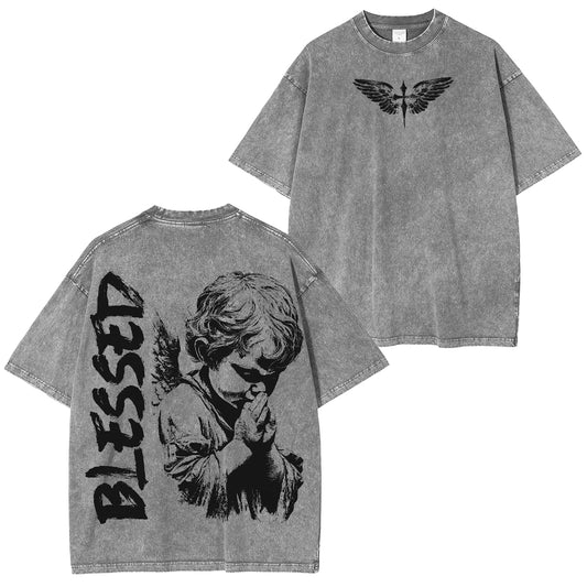 Blessed Angel Washed Unisex T-Shirt