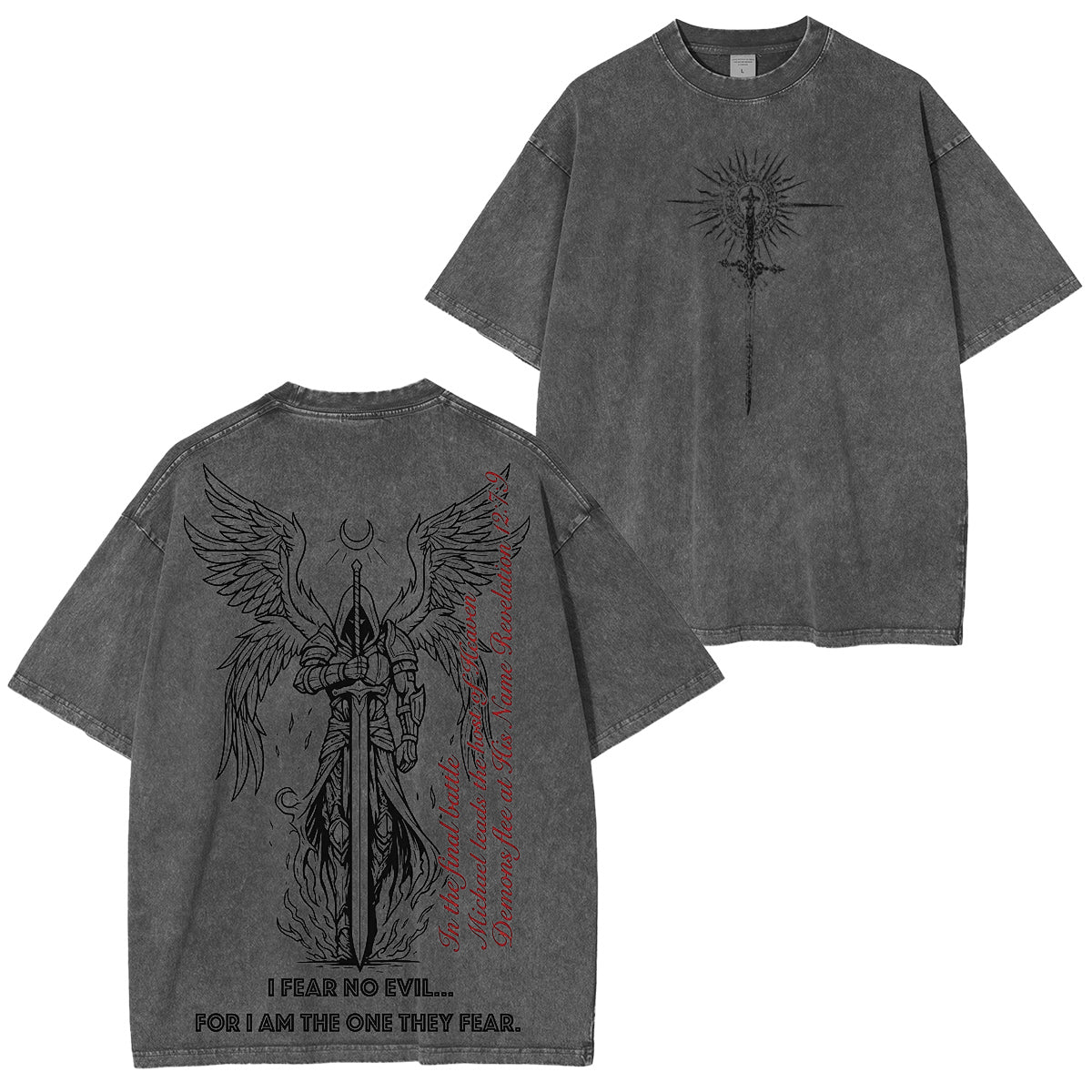 Divine Rebellion Angel Sword Vintage Washed T Shirt