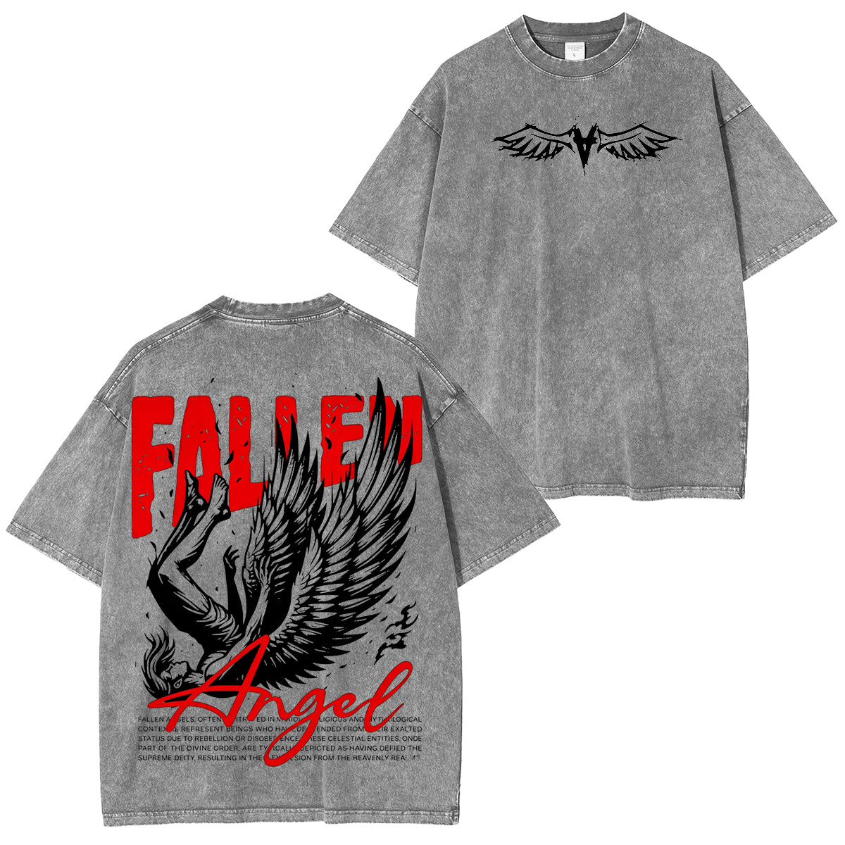 Fallen Angel Angel Wings Washed Unisex T-Shirt