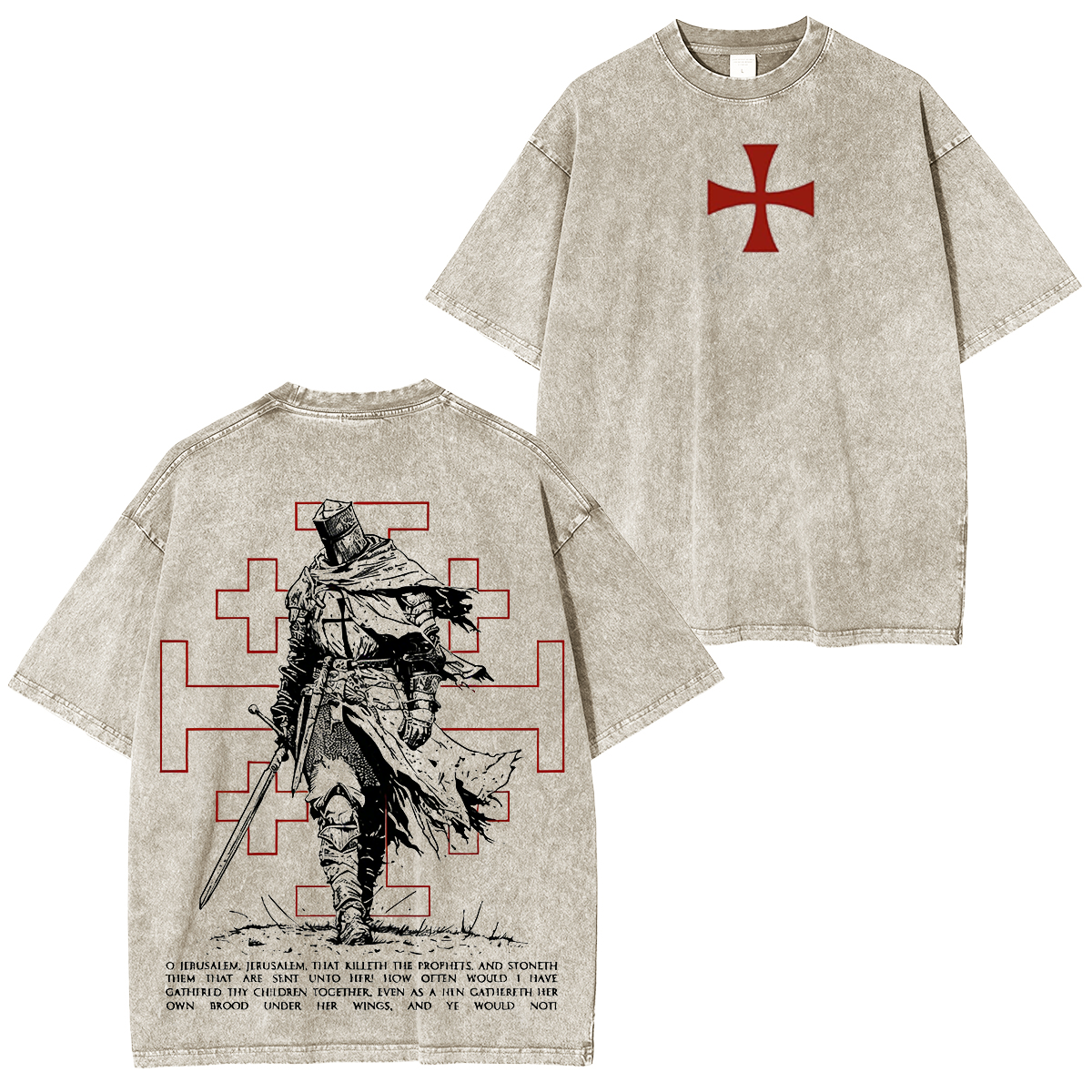 Crusader Knight Washed T-shirt/Crewneck/Hoodie