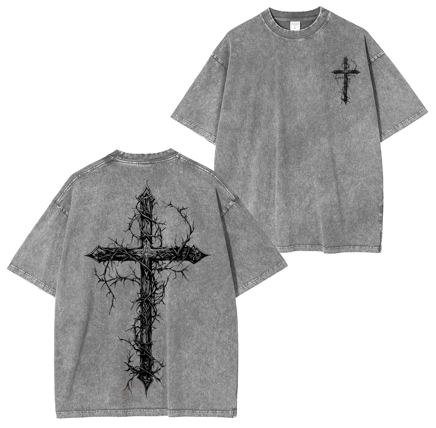 Gothic Cross,Jesus Christ Washed T-shirt/Crewneck/Hoodie