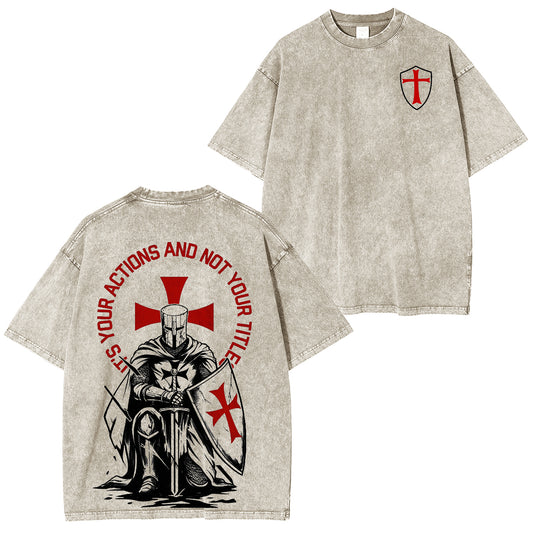 Crusader Knight Washed Unisex T-Shirt